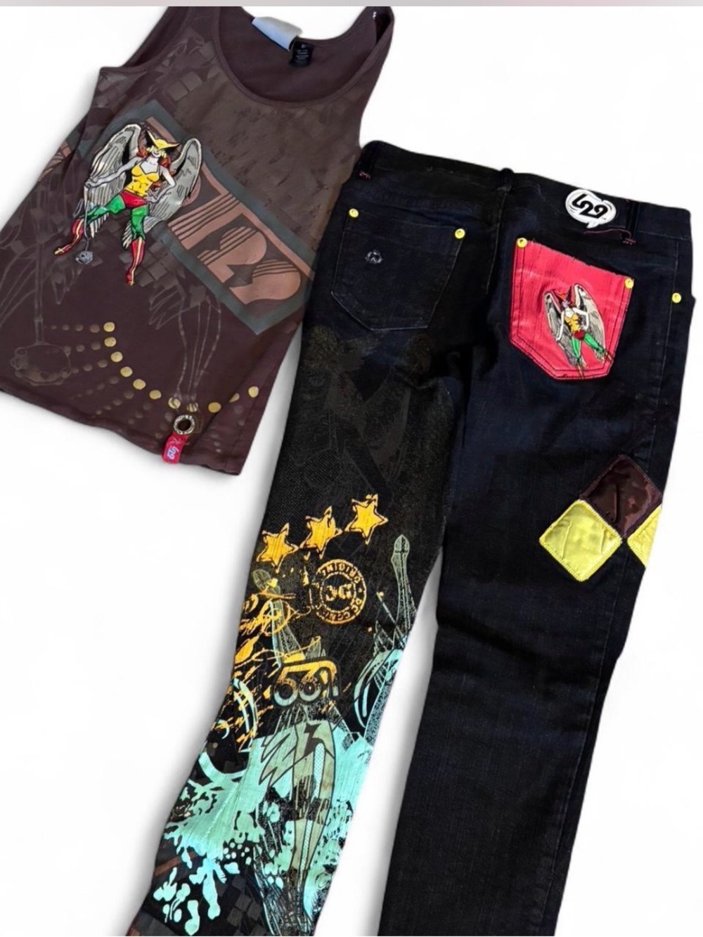 DC Comics Hawk woman juniors/womens Jeans with matching tank top